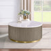 Jason Round White Marble Top Coffee Table Greige