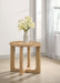 Kessler Round Sculptural Wood End Table Light Oak