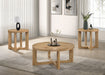 Kessler Round Sculptural Wood Coffee Table Light Oak