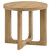 Kessler 2-piece Round Sculptural Wood Coffee Table Set Light Oak
