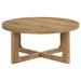 Kessler 2-piece Round Sculptural Wood Coffee Table Set Light Oak