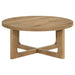 Kessler 3-piece Round Sculptural Wood Coffee Table Set Light Oak