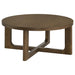 Kessler 3-piece Round Sculptural Wood Coffee Table Set Brown