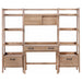 Fabian 4-piece Computer Desk and Bookshelf Set Distressed Light Brown