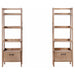 Fabian 2-piece 3-shelf Bookshelf with Drawer Distressed Light Brown