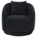Arnaud Chenille Upholstered Swivel Accent Chair Navy
