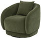 Arnaud Chenille Upholstered Swivel Accent Chair Green