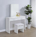 Bunbury Makeup Vanity Table Set Storage Mirror and Stool White