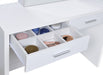 Bunbury Makeup Vanity Table Set Storage Mirror and Stool White