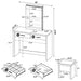 Bunbury Makeup Vanity Table Set Storage Mirror and Stool White