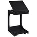 Ralston C-Shaped Lift-Top Sofa Side Table With Casters Black