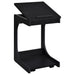 Ralston C-Shaped Lift-Top Sofa Side Table With Casters Black