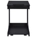 Ralston C-Shaped Lift-Top Sofa Side Table With Casters Black
