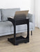 Ralston C-Shaped Lift-Top Sofa Side Table With Casters Black