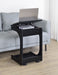 Ralston C-Shaped Lift-Top Sofa Side Table With Casters Black
