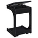 Ralston C-Shaped Lift-Top Sofa Side Table With Casters Black