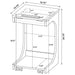 Ralston C-Shaped Lift-Top Sofa Side Table With Casters Black