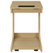 Ralston C-Shaped Lift-Top Sofa Side Table With Casters Light Oak