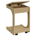 Ralston C-Shaped Lift-Top Sofa Side Table With Casters Light Oak