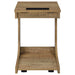 Ralston C-Shaped Lift-Top Sofa Side Table With Casters Mango