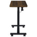 Westpark Pneumatic Adjustable C-Shape Side Table with Casters Dark Pine