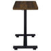 Westpark Pneumatic Adjustable C-Shape Side Table with Casters Dark Pine