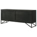 Riddell 4-door Wood Reeding Accent Cabinet Matte Black