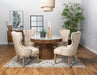 Ortega Round 46-inch Marble Top Wood Dining Table Natural