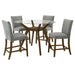 Paxton 5-piece Round Glass Top Counter Height Dining Set Grey
