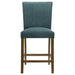 Paxton 5-piece Round Glass Top Counter Height Dining Set Teal Blue