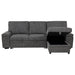 Demko Sleeper Sectional Sofa with Speaker and Storage Chaise Granite