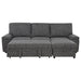 Demko Sleeper Sectional Sofa with Speaker and Storage Chaise Granite