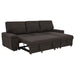 Demko Sleeper Sectional Sofa with Speaker and Storage Chaise Brown