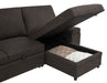 Demko Sleeper Sectional Sofa with Speaker and Storage Chaise Brown