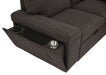 Demko Sleeper Sectional Sofa with Speaker and Storage Chaise Brown
