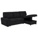 Demko Sleeper Sectional Sofa with Speaker and Storage Chaise Black