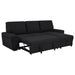 Demko Sleeper Sectional Sofa with Speaker and Storage Chaise Black