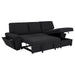 Demko Sleeper Sectional Sofa with Speaker and Storage Chaise Black