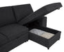 Demko Sleeper Sectional Sofa with Speaker and Storage Chaise Black