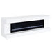 Mallory TV Stand Fireplace Console Bluetooth Speaker White High Gloss