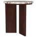 Jenna 2-piece Round Marble Top Coffee Table Set Brown