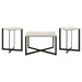 Tobin 3-piece Marble Top Coffee and End Table Set White