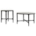Hermas 2-piece Round Marble Coffee and End Table Set White
