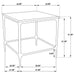 Ebby Square Genuine Marble Top Metal End Table White