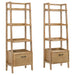 Fabian 2-piece 3-shelf Bookshelf with Drawer Distressed Light Brown