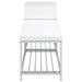 Siega 1-Drawer Shoe Storage Entryway Bench White High Gloss and Chrome