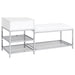 Siega 1-Drawer Shoe Storage Entryway Bench White High Gloss and Chrome