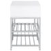 Siega 1-Drawer Shoe Storage Entryway Bench White High Gloss and Chrome
