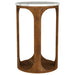 Berkeley Round Marble Top Side Table White and Brown