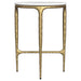 Baldwin Round Marble Top Side Table White and Gold